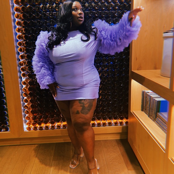 Tulle Sleeve Dress - Picture 5 of 7